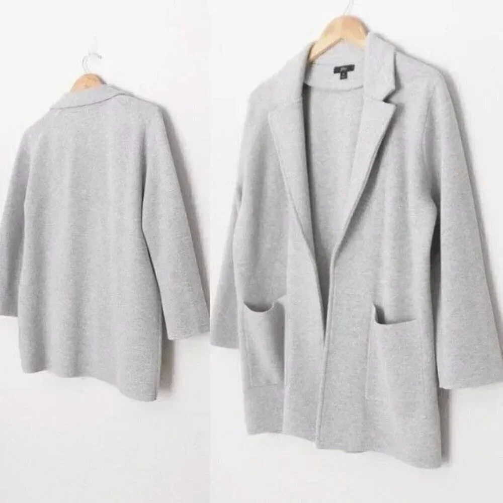 J.Crew 365 Sweater Knit Open Front Cardigan Pockets Gray XSmall